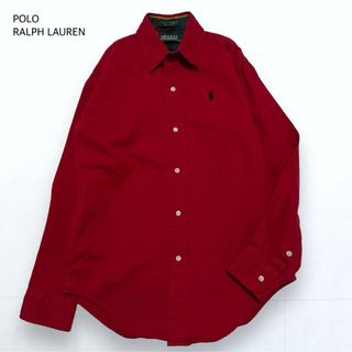 ポロラルフローレン(POLO RALPH LAUREN)のポロラルフローレン オックスフォード シャツ ポニー刺繍 長袖 レッド M(シャツ/ブラウス(長袖/七分))