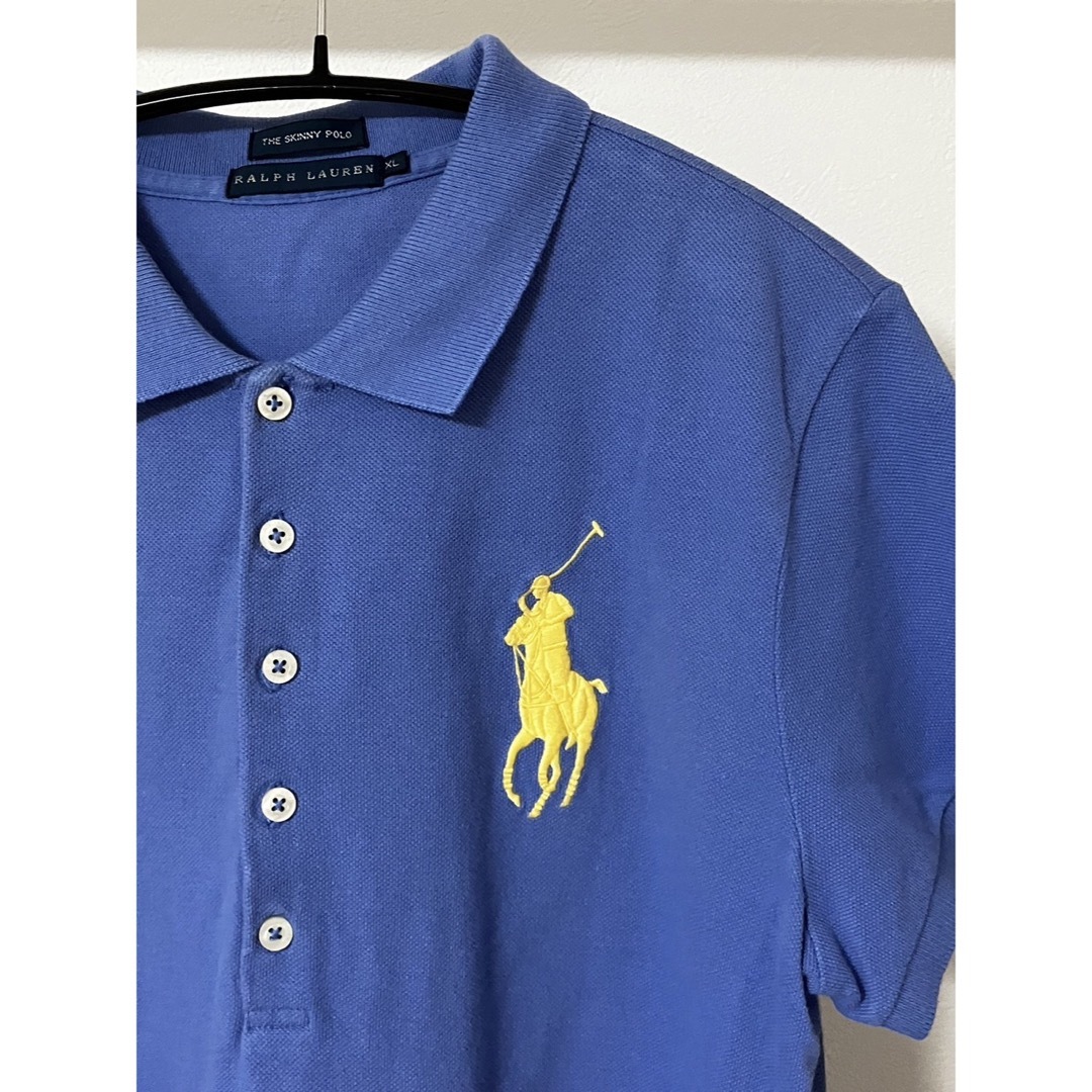 Ralph Lauren(ラルフローレン)のRALPH LAUREN ポロシャツ レディース XL 青 BIGポニー 刺繍 レディースのトップス(ポロシャツ)の商品写真