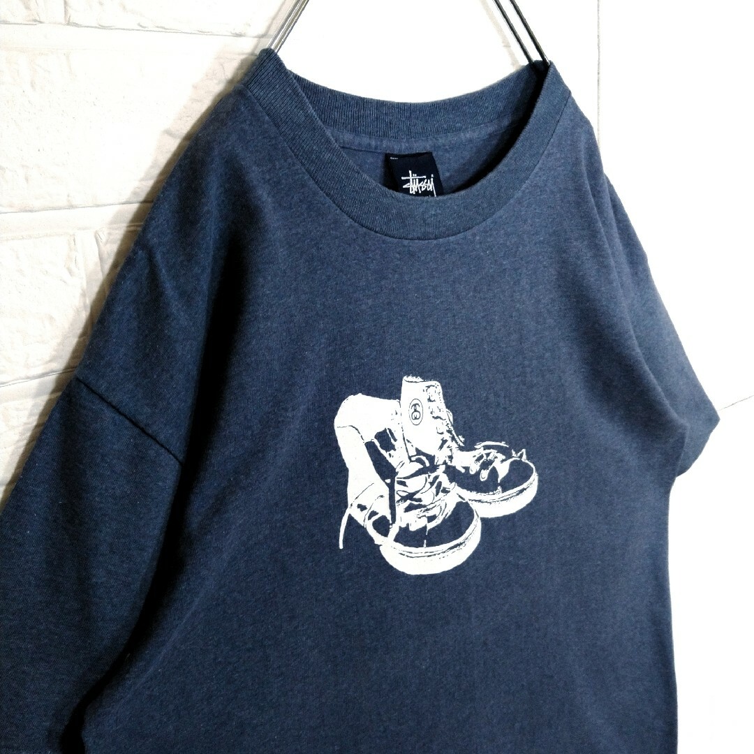 STUSSY(ステューシー)の【STUSSY】90s'紺タグ USA製 vintage スニーカー Tシャツ メンズのトップス(Tシャツ/カットソー(半袖/袖なし))の商品写真
