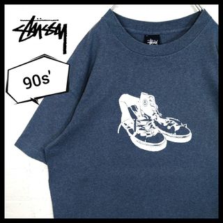 STUSSY - 【STUSSY】90s'紺タグ USA製 vintage スニーカー Tシャツ