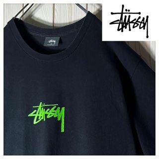 ステューシー(STUSSY)の【良品 M】ステューシー stussy センター ストックロゴ Tシャツ 黒(Tシャツ/カットソー(半袖/袖なし))