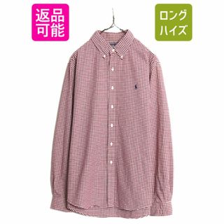 ラルフローレン(Ralph Lauren)の90s ラルフローレン ギンガム チェック オックスフォード 長袖 ボタンダウン シャツ メンズ XL / 90年代 オールド 長袖シャツ ワンポイント(シャツ)