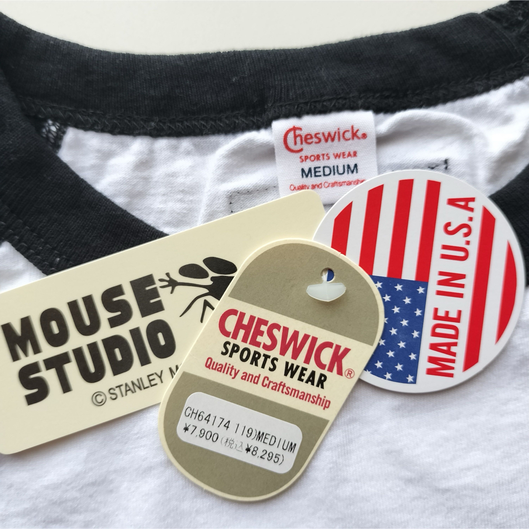 東洋エンタープライズ(トウヨウエンタープライズ)のCHESWICK×STANLEYMOUSE★ベースボールT★新品★米国製★M★ メンズのトップス(Tシャツ/カットソー(七分/長袖))の商品写真