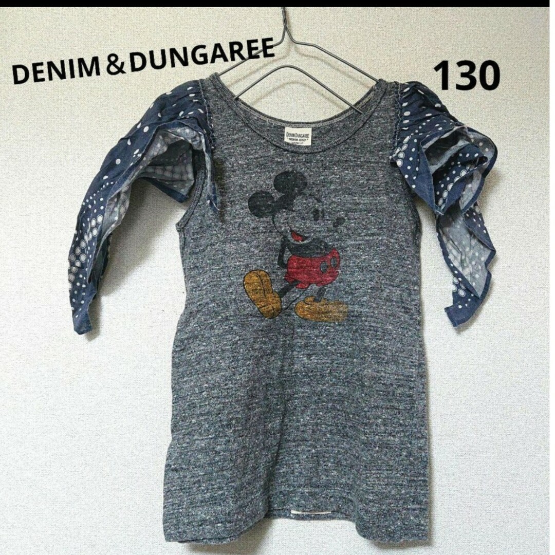 DENIM DUNGAREE(デニムダンガリー)の《DENIM & DUNGAREE》ミッキー バンダナスリーブ Tシャツ キッズ/ベビー/マタニティのキッズ服女の子用(90cm~)(Tシャツ/カットソー)の商品写真