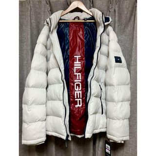 トミーヒルフィガー(TOMMY HILFIGER)の新品タグ付き トミーヒルフィガー  中綿ジャケット XXL 白 グレー ダウン(ダウンジャケット)