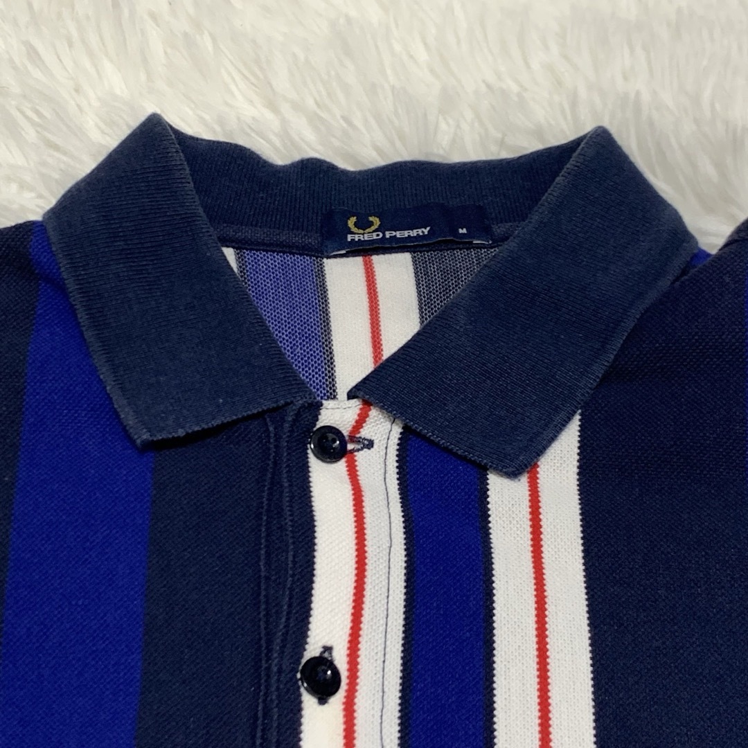 FRED PERRY(フレッドペリー)の貴重 フレッドペリー ポロシャツ トップス トリコロール Mサイズ Lサイズ相当 メンズのトップス(ポロシャツ)の商品写真