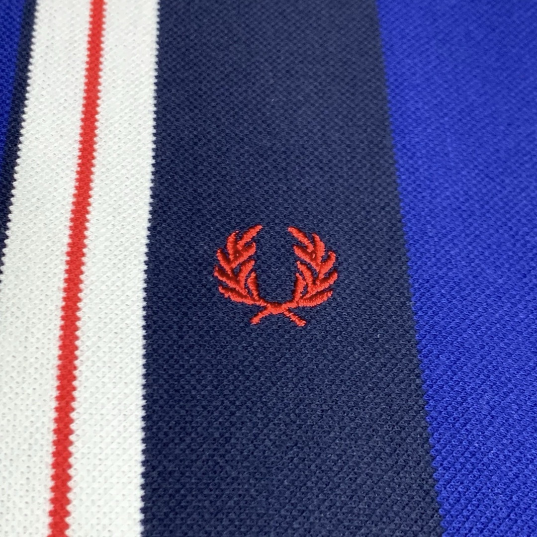 FRED PERRY(フレッドペリー)の貴重 フレッドペリー ポロシャツ トップス トリコロール Mサイズ Lサイズ相当 メンズのトップス(ポロシャツ)の商品写真