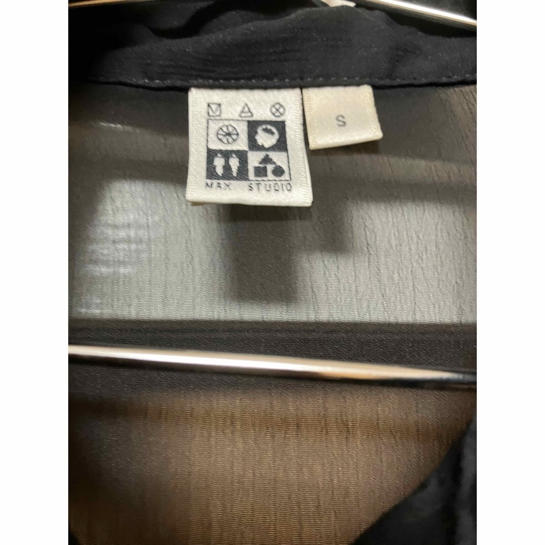 シースルーシャツ　黒 レディースのトップス(シャツ/ブラウス(長袖/七分))の商品写真