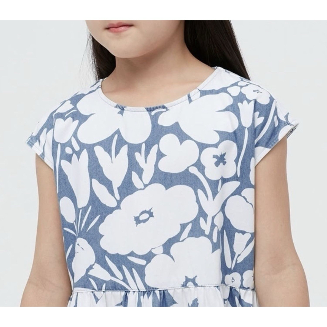 UNIQLO(ユニクロ)の【新品】marimekko×UNIQLO コットンキッズワンピース　5-6y キッズ/ベビー/マタニティのキッズ服女の子用(90cm~)(ワンピース)の商品写真