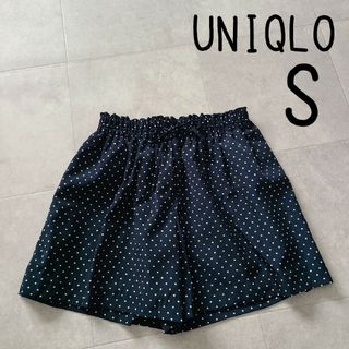 ユニクロ(UNIQLO)のユニクロ キュロット ショートパンツ 水玉 ネイビー  S(キュロット)