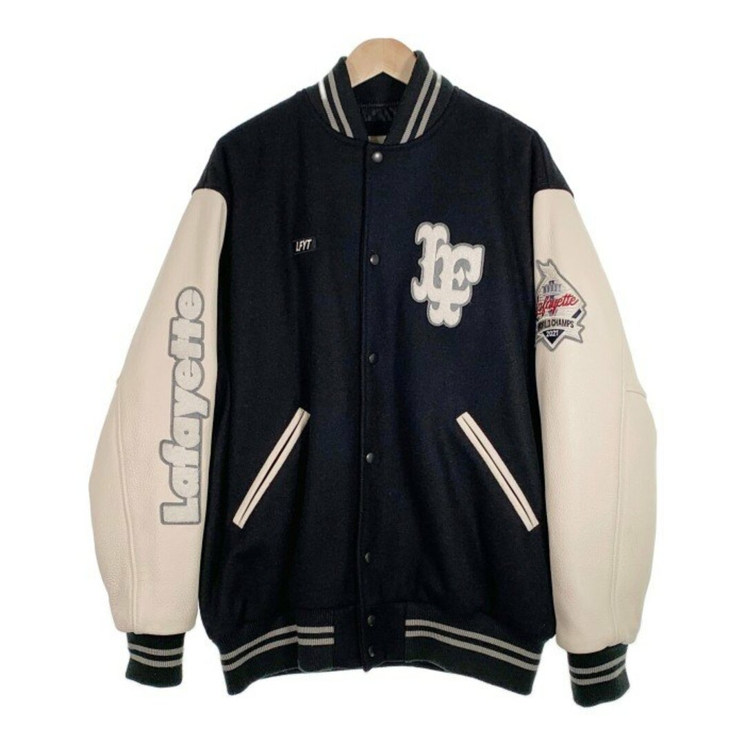 LFYT エルエフワイティー WORLD CHAMPS 2021 LF LOGO STADIUM JACKET スタジアムジャケット ブラック ウール レザ－ Size XL メンズのジャケット/アウター(その他)の商品写真