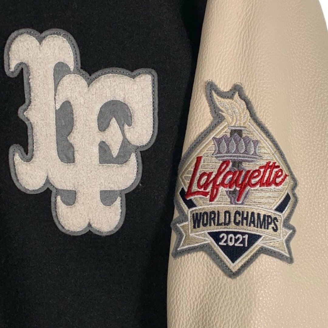 LFYT エルエフワイティー WORLD CHAMPS 2021 LF LOGO STADIUM JACKET スタジアムジャケット ブラック ウール レザ－ Size XL メンズのジャケット/アウター(その他)の商品写真