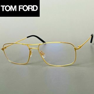 TOM FORD EYEWEAR - トムフォード メガネ メンズ レディース ゴールド メタル ツーブリッジ 黒 金