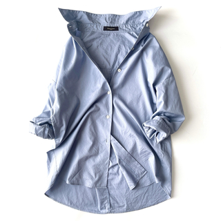 Demi-Luxe BEAMS - デミルクスビームス　長袖シャツ　オーバーサイズ　コットン　ブルー　手洗い可