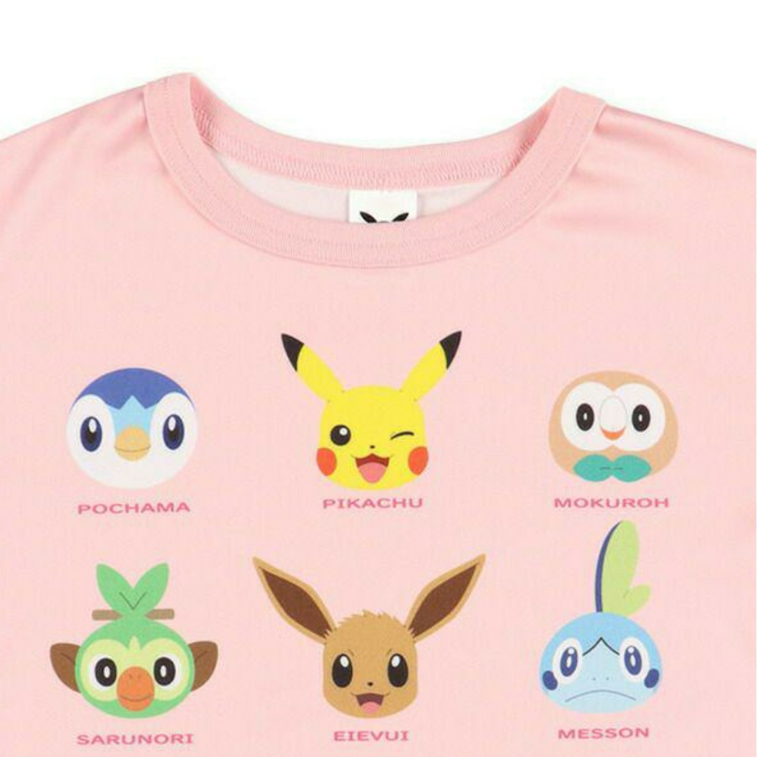 ポケモン(ポケモン)の110cm 女の子 ポケモン ピンク Tシャツ 半袖 ピカチュウ イーブイ キッズ/ベビー/マタニティのキッズ服女の子用(90cm~)(Tシャツ/カットソー)の商品写真