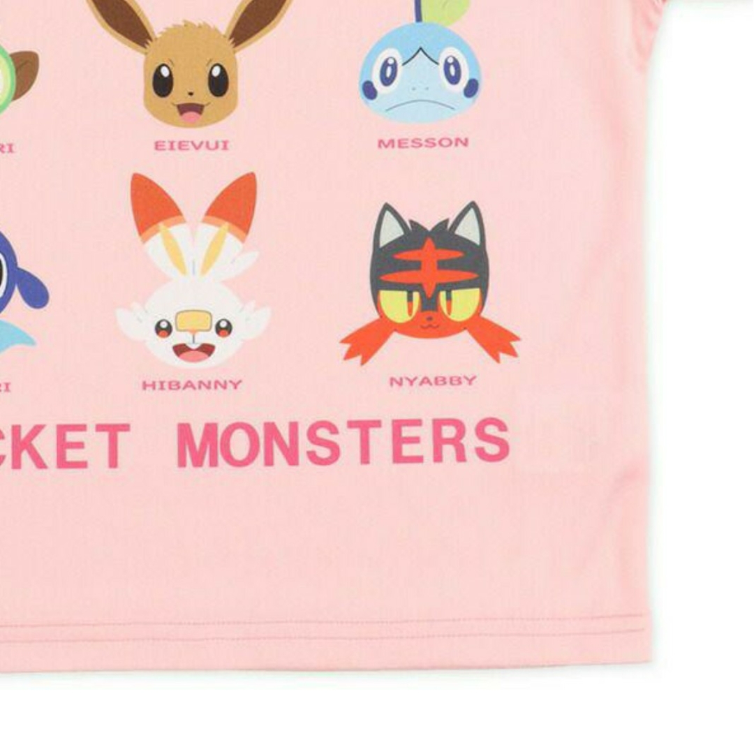 ポケモン(ポケモン)の110cm 女の子 ポケモン ピンク Tシャツ 半袖 ピカチュウ イーブイ キッズ/ベビー/マタニティのキッズ服女の子用(90cm~)(Tシャツ/カットソー)の商品写真