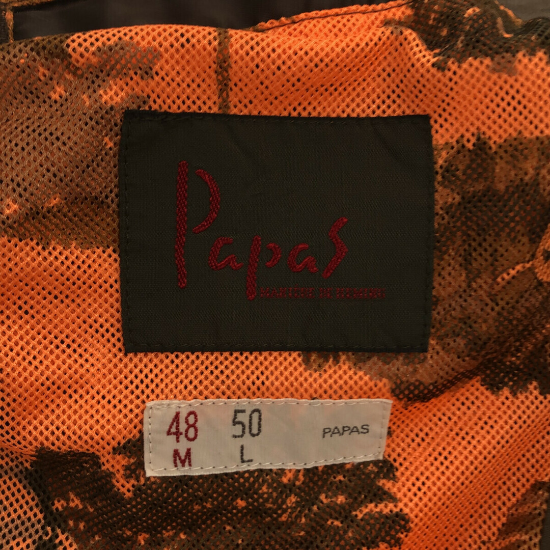 Papas パパス D0494FJM029 ワッペン付き ボンバージャケット 48 Mサイズ メンズ ジャンパー 上着 カーキ メンズのジャケット/アウター(その他)の商品写真