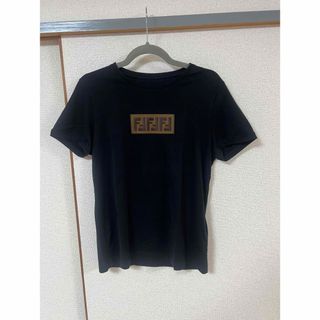 フェンディ(FENDI)の国内正規品　FENDI ボックスロゴ　ズッカ柄　tシャツ  xs 黒(Tシャツ/カットソー(半袖/袖なし))
