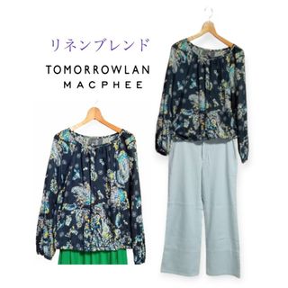 MACPHEE - GWセール15％オフ❤MACPHEE✨リネンブレンドボタニカルブラウス