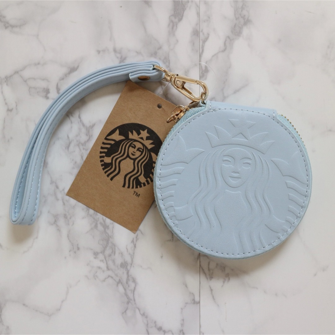 Starbucks(スターバックス)の【新品】台湾スターバックス　コインケース　サイレン　ライトブルー　水色 レディースのファッション小物(コインケース)の商品写真