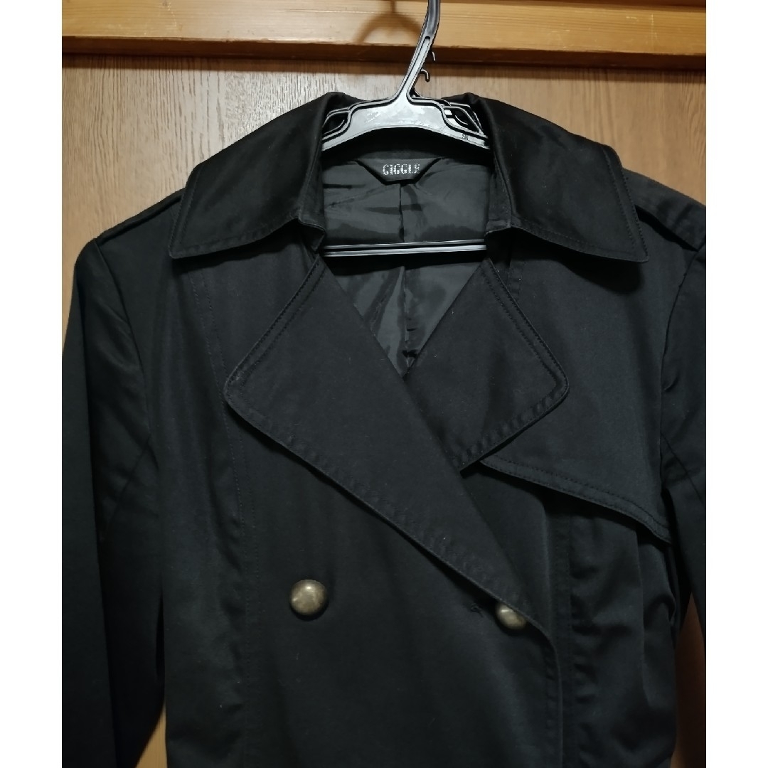 しまむら(シマムラ)のレディース　トレンチコート　ブラック　ZARA　古着　アウター　ユニクロ　春夏 レディースのジャケット/アウター(トレンチコート)の商品写真