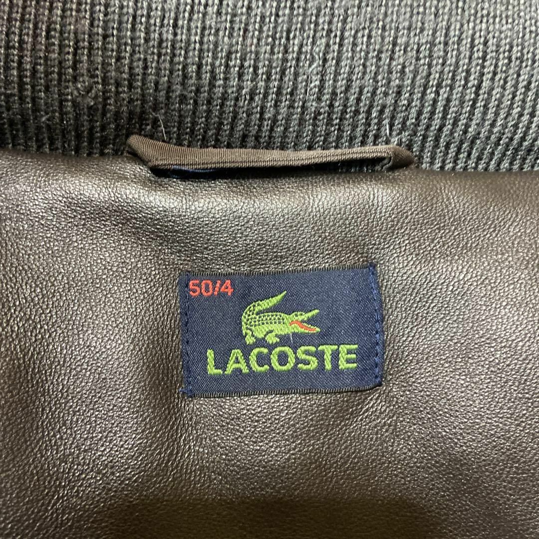 LACOSTE(ラコステ)の【ダウン90%、ラムレザー】LACOSTEダウンジャケット古着ブラウン機能性◎ メンズのジャケット/アウター(ダウンジャケット)の商品写真