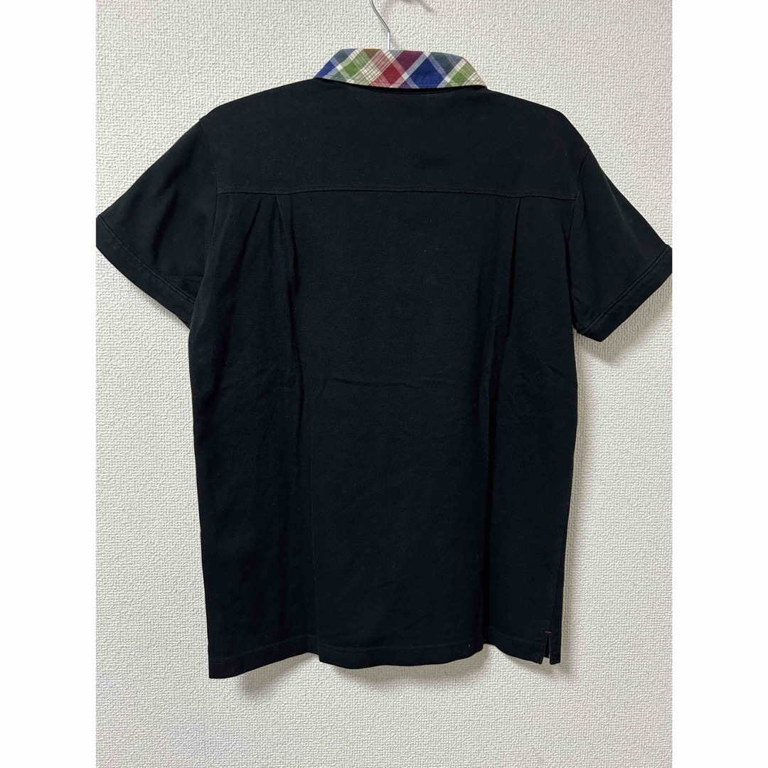 FRED PERRY(フレッドペリー)の極美品　フレッドペリー　ポロシャツ　黒　ブラック　襟　チェックシャツ　デザイン レディースのトップス(ポロシャツ)の商品写真