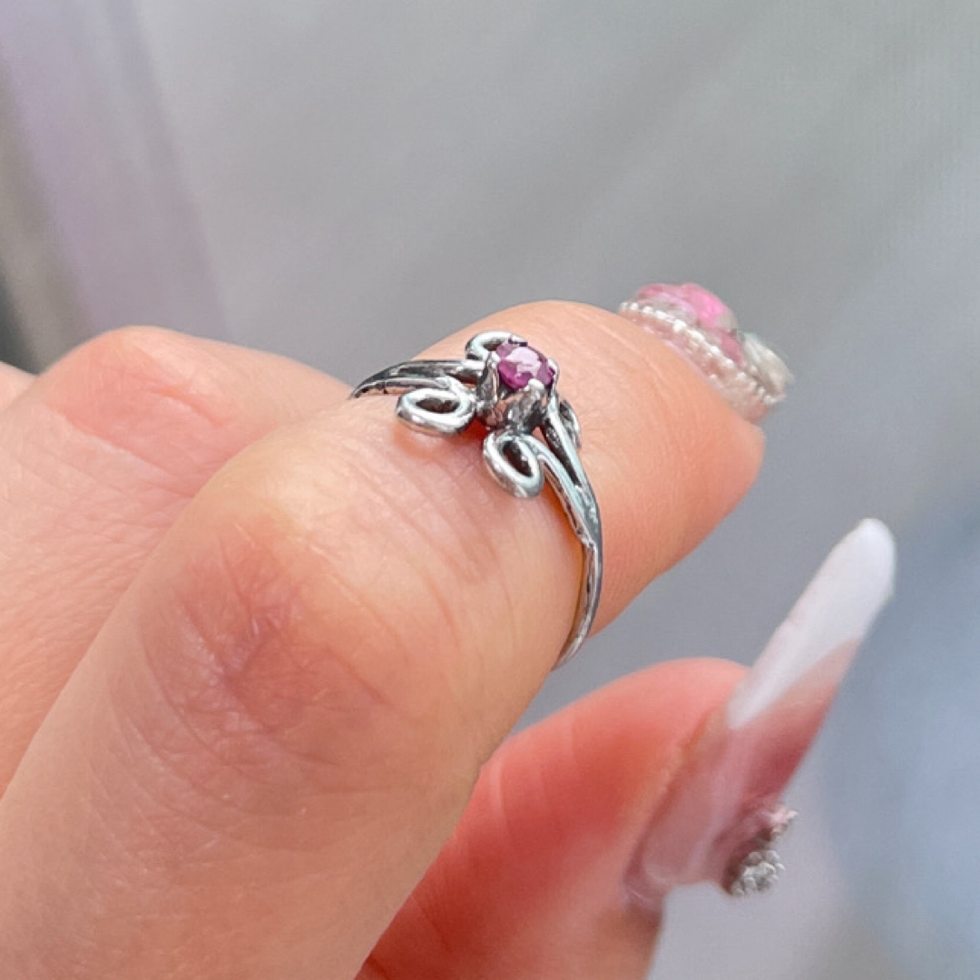 【silver925】ルビー ピンキーリング レディースのアクセサリー(リング(指輪))の商品写真