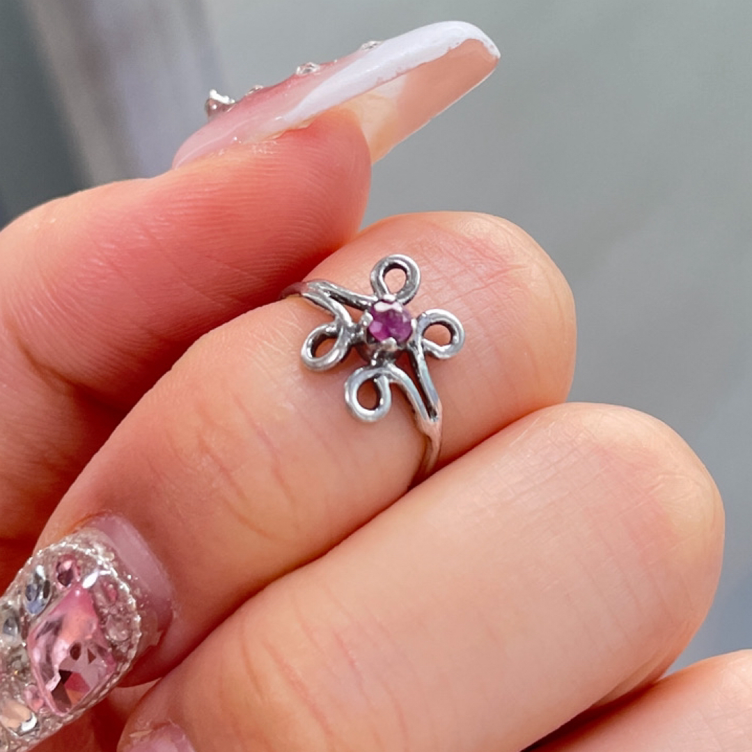 【silver925】ルビー ピンキーリング レディースのアクセサリー(リング(指輪))の商品写真