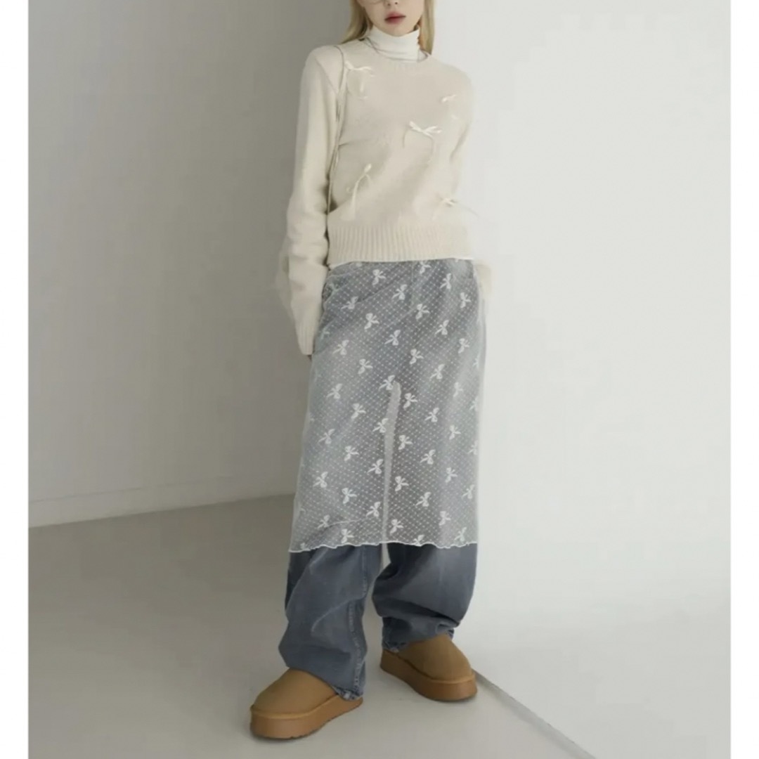 dholic(ディーホリック)の韓国 リボン レイヤード スカート musinsa binary01 バレエコア レディースのスカート(ひざ丈スカート)の商品写真