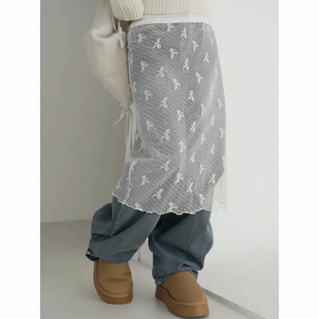 dholic(ディーホリック)の韓国 リボン レイヤード スカート musinsa binary01 バレエコア レディースのスカート(ひざ丈スカート)の商品写真