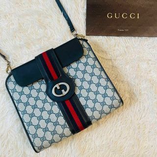 グッチ(Gucci)の美品＊GUCCIショルダーバッグ ワンハンド gg金具 pvc シェリー レザー(ショルダーバッグ)