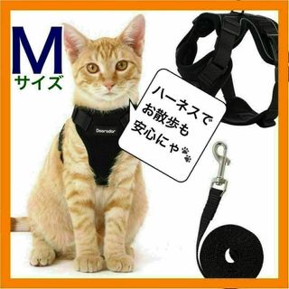 【即日発送可能】犬 猫 リード 散歩 黒 ハーネス　黒　ブラック【送料無料】(猫)