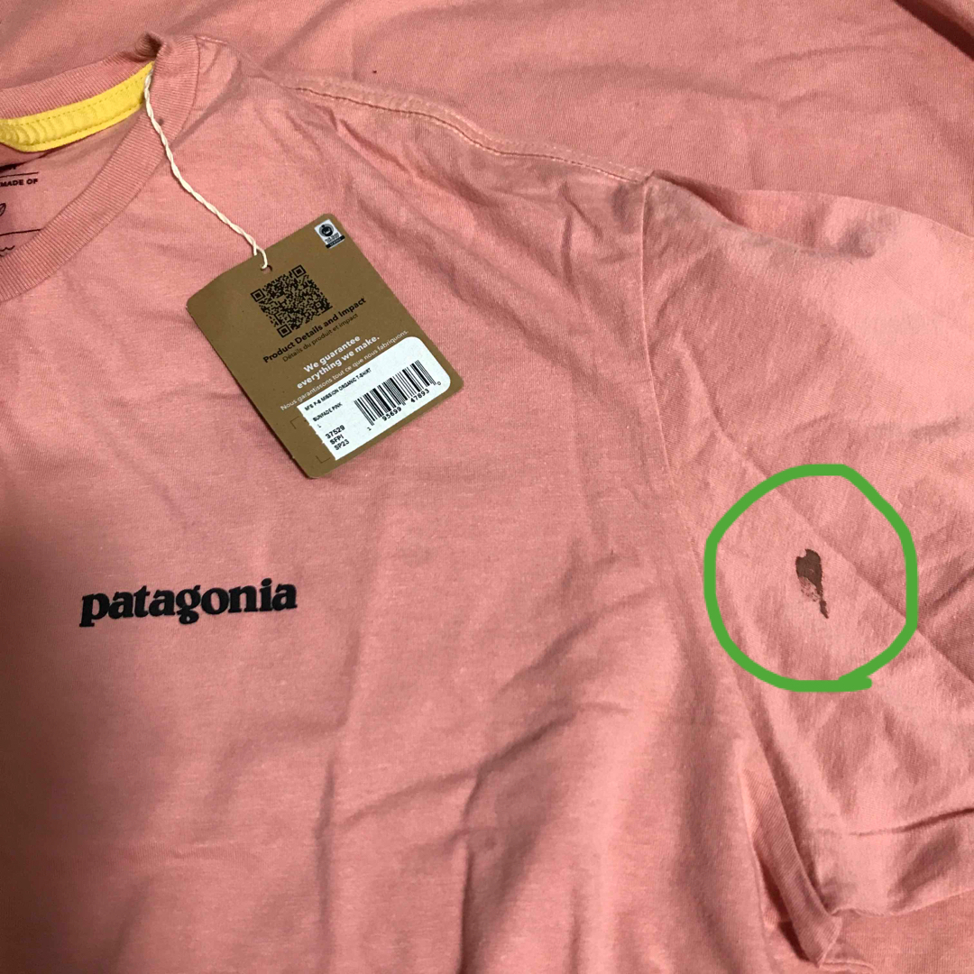patagonia(パタゴニア)の訳あり　patagonia Tシャツ L Mission Organic ピンク メンズのトップス(Tシャツ/カットソー(半袖/袖なし))の商品写真