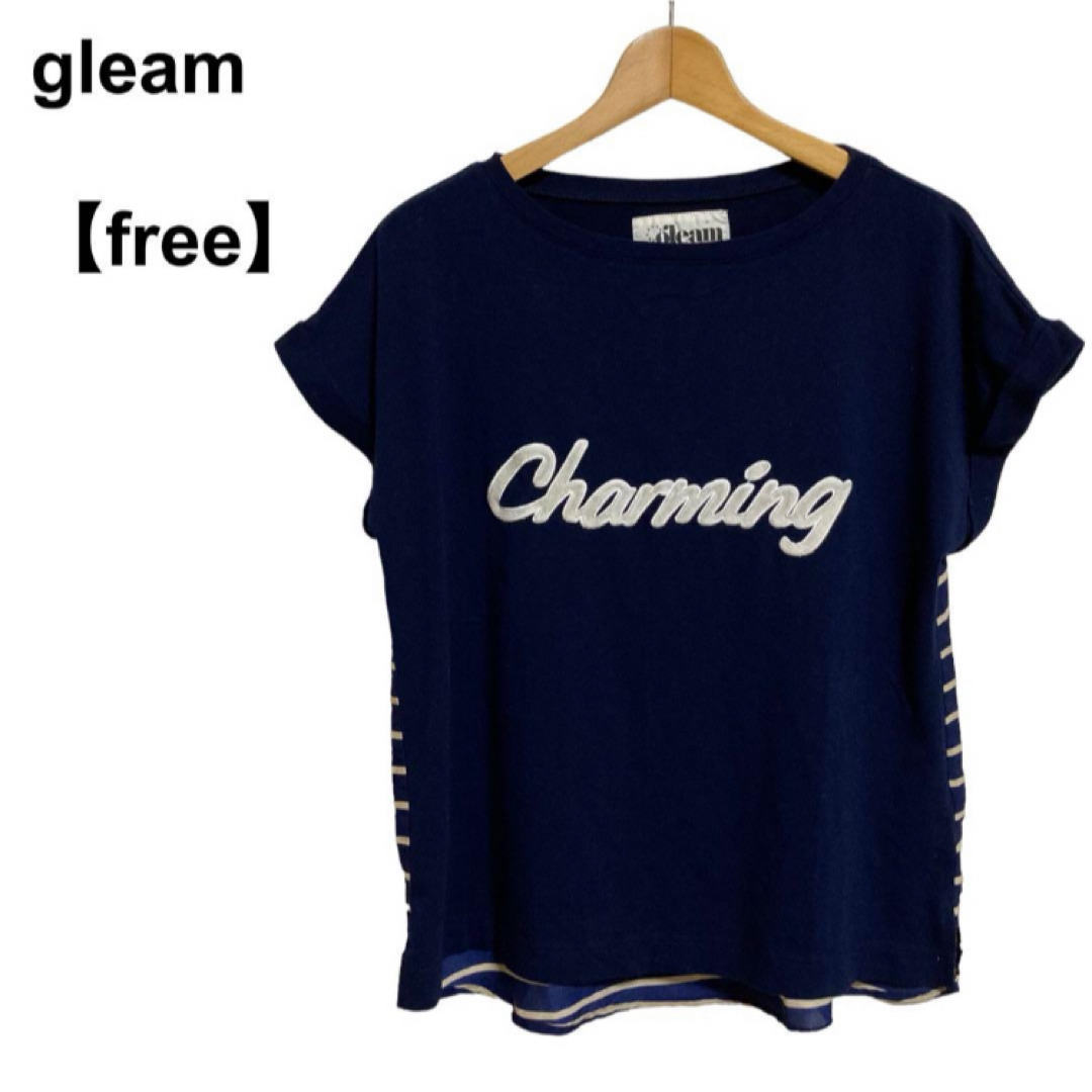 gleam(グリーム)の【古着】レディース gleam 半袖Tシャツ カットソー ボーダー メンズのトップス(Tシャツ/カットソー(半袖/袖なし))の商品写真