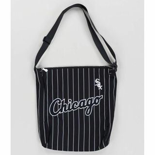 新品　MLB ショルダーバッグ　大　ストライプ　ホワイトソックス　ブラック(ショルダーバッグ)