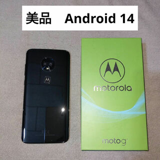 モトローラ(Motorola)の美品 moto g7 64GB SIMフリー Android14 モトローラ(スマートフォン本体)