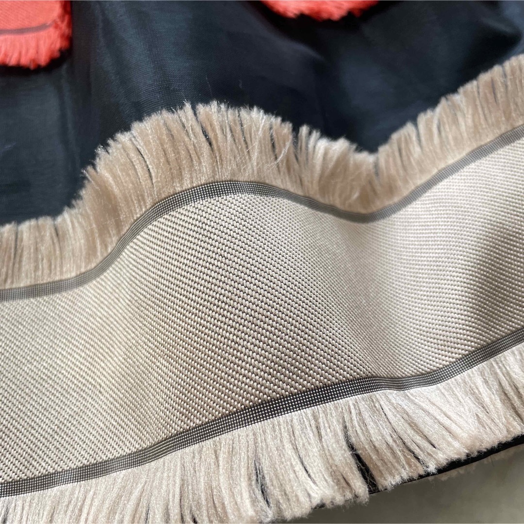 Chesty(チェスティ)の新品1.9万チェスティジャガードボーダーオーガンジーシアースカート台形膝丈 レディースのスカート(ひざ丈スカート)の商品写真