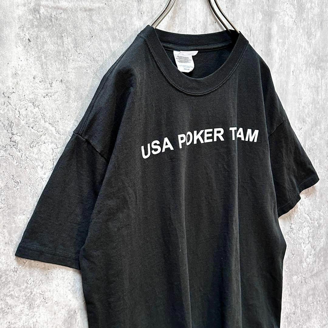 古着 PORT アメリカ Tシャツ 半袖 メンズ Lサイズ USA ブラック黒 メンズのトップス(Tシャツ/カットソー(半袖/袖なし))の商品写真