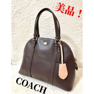 コーチ(COACH)の《極美品‼︎》COACH コーチ　ハンドバッグ　オールレザー　ドーム型　ブラウン(トートバッグ)