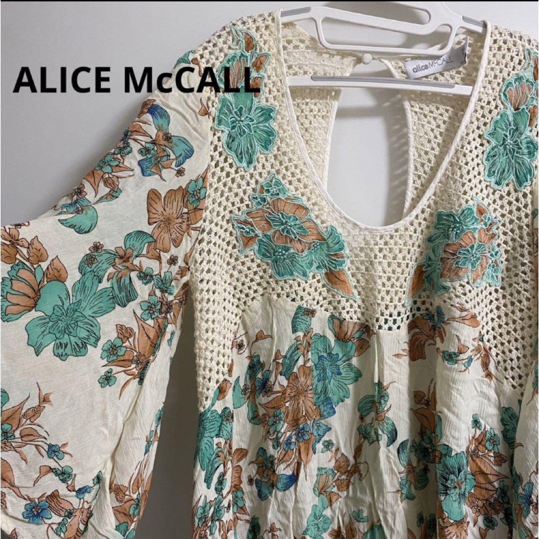 alice McCALL(アリスマッコール)のアリスマッコール　花柄チュニック　刺繍　ベルスリーブ　ワンピース　ゆったり レディースのトップス(チュニック)の商品写真