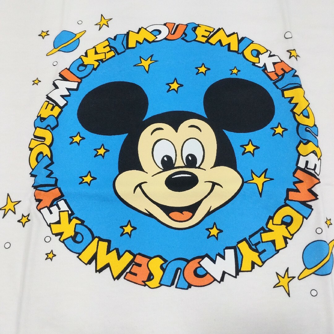 Disney(ディズニー)の【新品】ディズニー ミッキー Tシャツ M ホワイト ビッグフェイス ゆるダボ メンズのトップス(Tシャツ/カットソー(半袖/袖なし))の商品写真