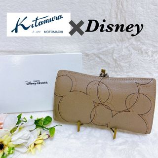 キタムラ(Kitamura)のキタムラ 東京ディズニーリゾート限定　コラボ がま口 長財布 ミッキー刺繍(財布)