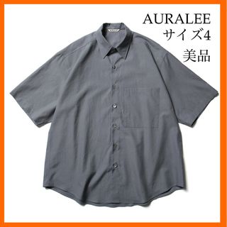 AURALEE - 【美品中古】AURALEE オーラリー 半袖シャツ ブルー グレー