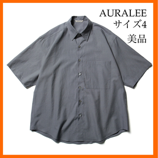 AURALEE - 【美品中古】AURALEE オーラリー 半袖シャツ ブルー グレー