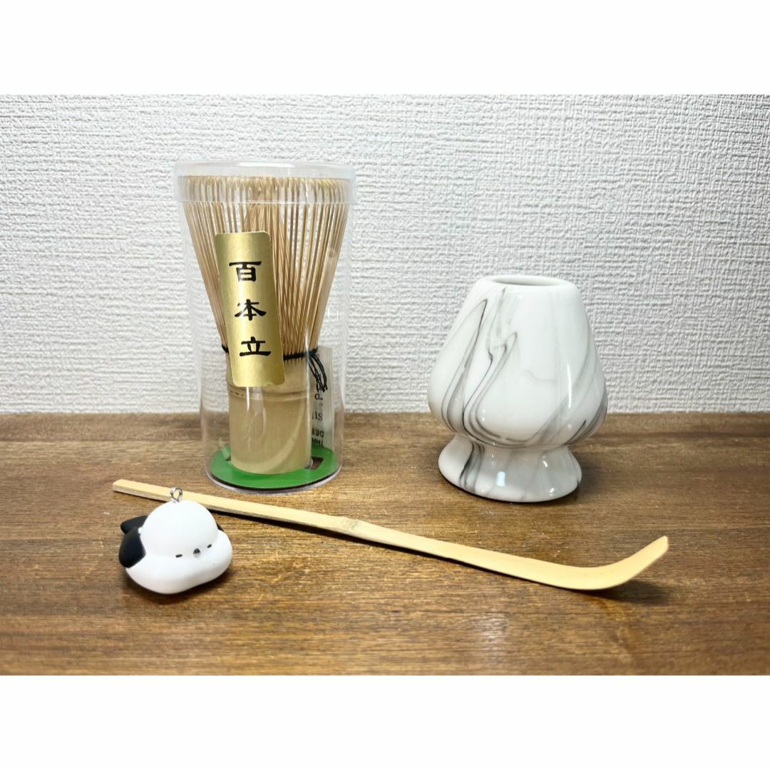 【新品・3点セット】茶筅 茶杓 茶筅置き 百本立 茶せん 茶道具 抹茶泡立て インテリア/住まい/日用品のキッチン/食器(食器)の商品写真