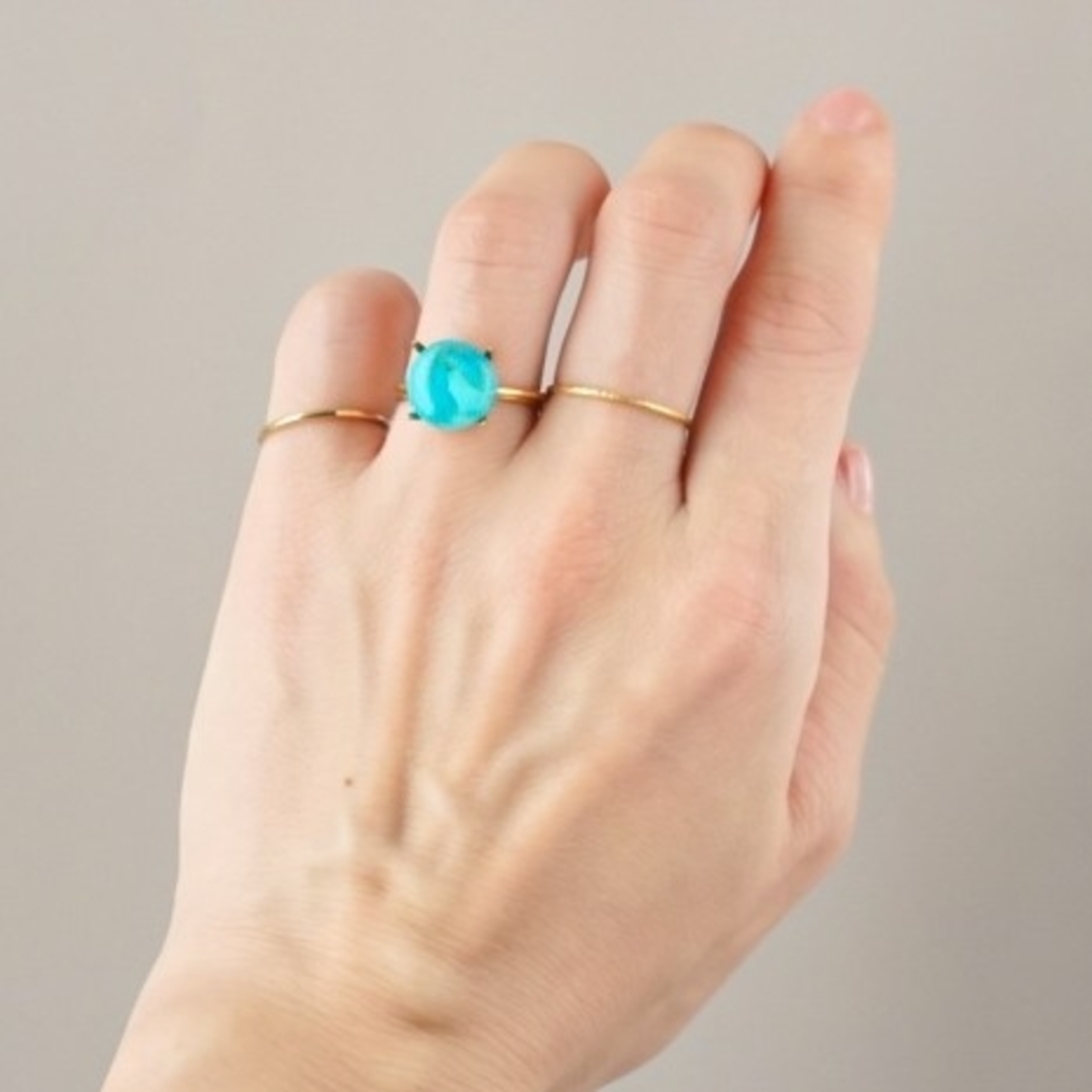 天然石 ターコイズ トルコ石 フリーサイズ 指輪 リング SV925 青 ギフト ハンドメイドのアクセサリー(リング)の商品写真