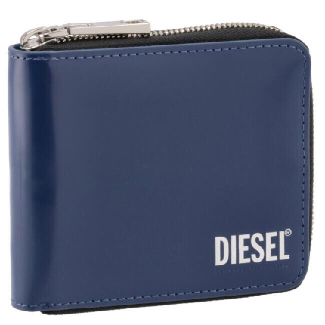 DIESEL(ディーゼル)の訳あり　DIESEL 二つ折り財布 HIRESH XS ZIPPI ブルー メンズのファッション小物(折り財布)の商品写真