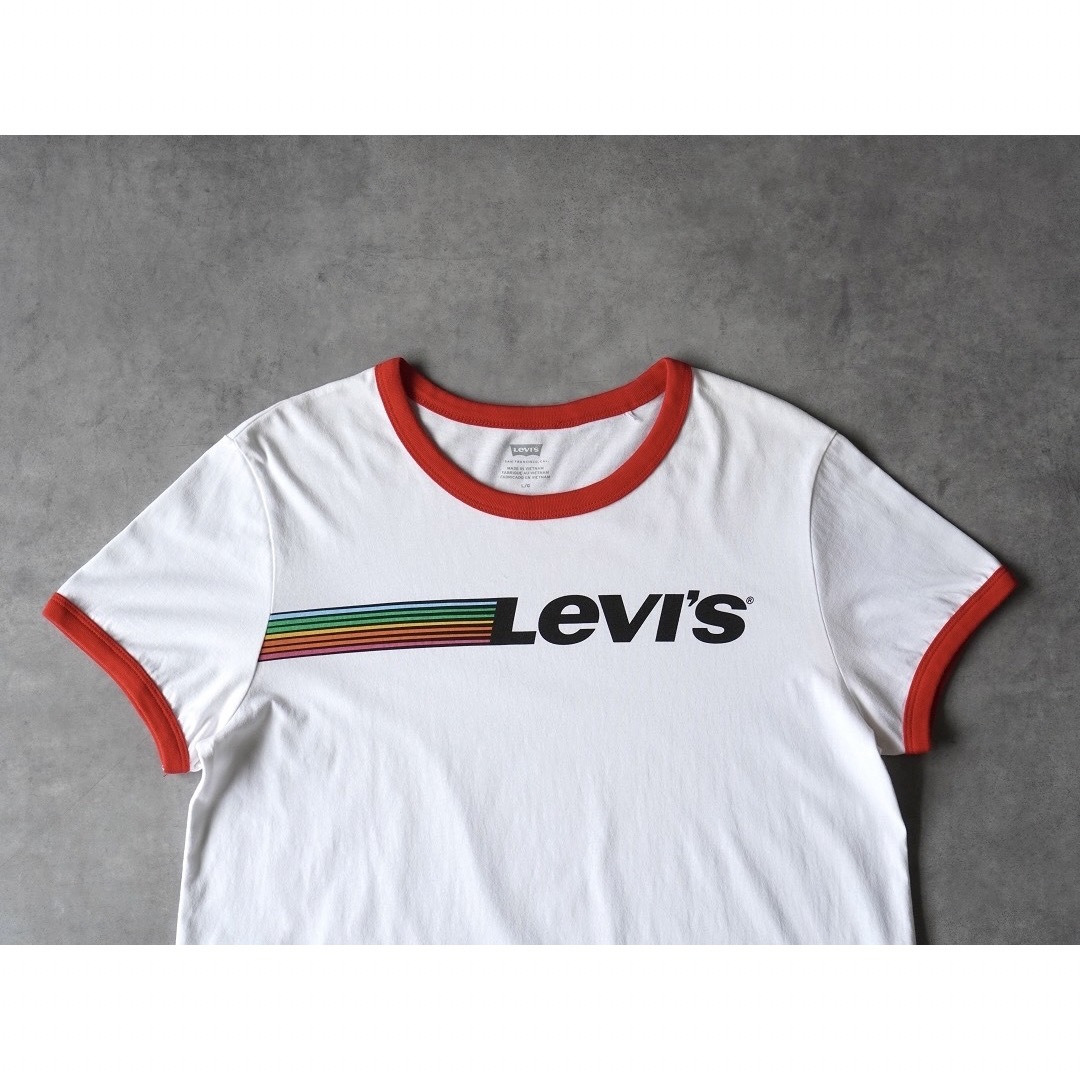 Levi's(リーバイス)の10s Levi's ロゴプリント リンガーTシャツ メンズのトップス(Tシャツ/カットソー(半袖/袖なし))の商品写真