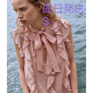 ザラ(ZARA)のZARA  完売品　ZARA フリルトップス(シャツ/ブラウス(半袖/袖なし))